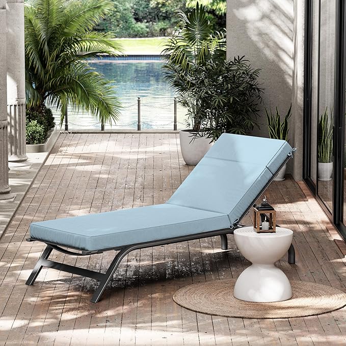 Chaise Lounge Cushions Outdoor, 80" L X 26" W X 4" D Lounge Chair Cushions for Outdoor Furniture, High-Density Foam Outdoor Chaise Cushion-Waterproof Fade-Resistant ThickPatio lounge chair cushion