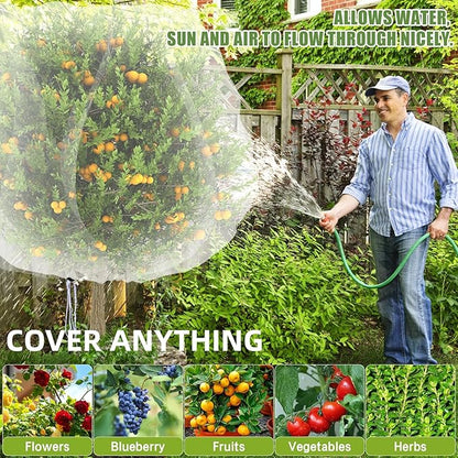 4PCS 2 Sizes Bird Netting Tree Mesh Bag with Drawstring Garden Insect Netting Pest Barrier Blueberry Netting Plant Row Cover White Mosquito Net for Fruit/Flower/Vegetables