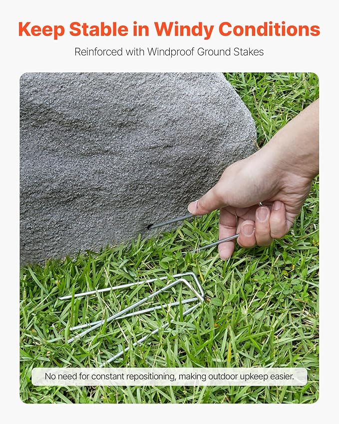 VEVOR Faux Rock Cover, Outdoor Fake Rock Well Pump Cover, Realistic Natural Texture, Lightweight & Weather-Resistant Artificial Boulder for Landscaping Garden Yard Décor, Dark Grey, Medium Size