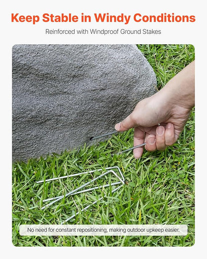 VEVOR Faux Rock Cover, Outdoor Fake Rock Well Pump Cover, Realistic Natural Texture, Lightweight & Weather-Resistant Artificial Boulder for Landscaping Garden Yard Décor, Dark Grey, Medium Size