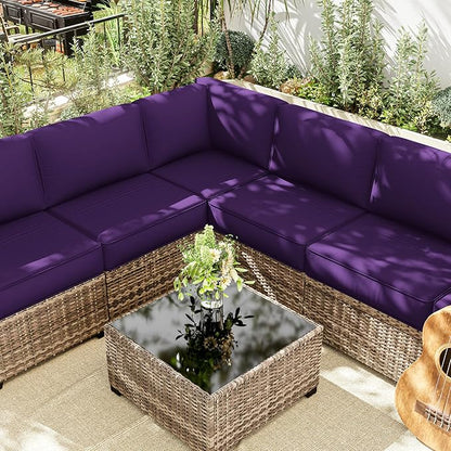 14 Pcs Outdoor Cushion Slipcovers Patio Cushion Covers Replacement Waterproof with Zipper for Outdoor Furniture, Patio Sofa Couch 3 Sizes, Covers Only