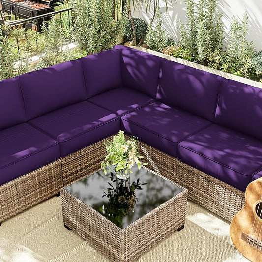 14 Pcs Outdoor Cushion Slipcovers Patio Cushion Covers Replacement Waterproof with Zipper for Outdoor Furniture, Patio Sofa Couch 3 Sizes, Covers Only