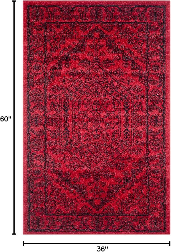 SAFAVIEH Adirondack Collection Accent Rug - 3' x 5', Red & Black, Oriental Medallion Design, Non-Shedding & Easy Care, Ideal for High Traffic Areas in Entryway, Living Room, Bedroom (ADR108F)