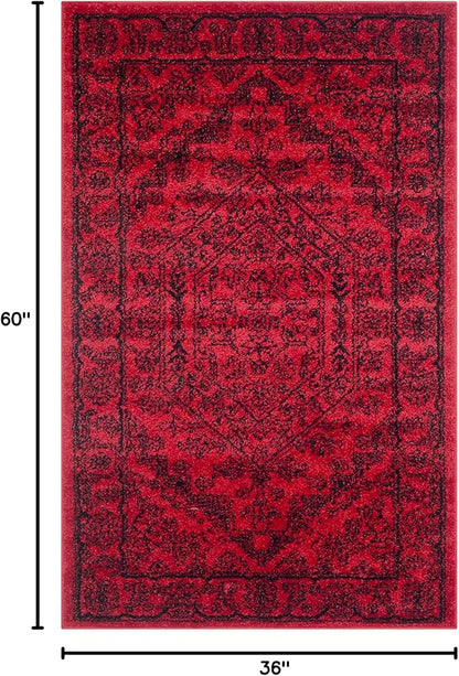 SAFAVIEH Adirondack Collection Accent Rug - 3' x 5', Red & Black, Oriental Medallion Design, Non-Shedding & Easy Care, Ideal for High Traffic Areas in Entryway, Living Room, Bedroom (ADR108F)