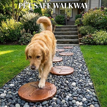 Stepping Stones Outdoor Pathway – 10.8" Antique Bronze Ginkgo Garden Stone Outdoor Decorative – Grandma Mothers Day Gifts, Garden Memorial Stone for Loved Ones Outside, Backyard Walkway Pavers