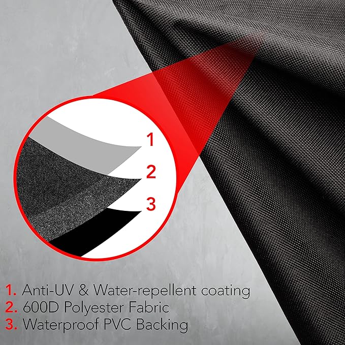 GrillTough Heavy Duty BBQ Grill Cover for Outdoor Grill, 60 Inch – Waterproof, Weather Resistant, UV & Fade Resistant with Adjustable Straps – Gas Grill Cover for Weber, Charbroil