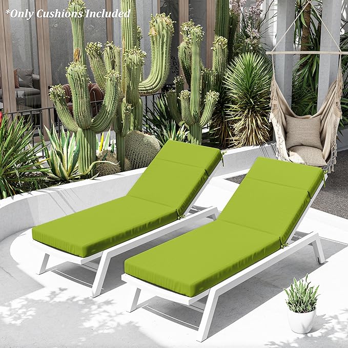 Chaise Lounge Cushion for Outdoor Furniture, Waterproof Fade and Tear Resistant Lounge Deck Chair Cushions for Patio Lawn Pool Resort Hotel
