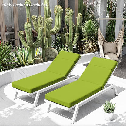 Chaise Lounge Cushion for Outdoor Furniture, Waterproof Fade and Tear Resistant Lounge Deck Chair Cushions for Patio Lawn Pool Resort Hotel