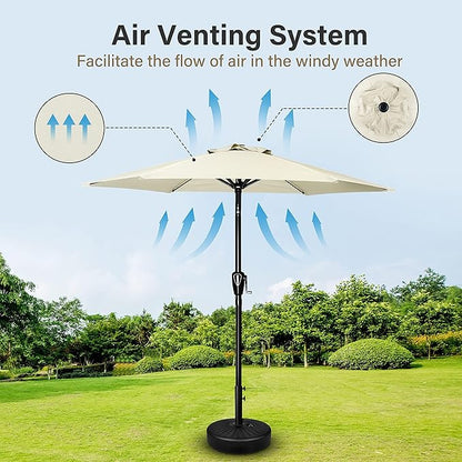 Simple Deluxe 2 Pack 9ft Patio Umbrella Outdoor Table Market Umbrella, 8 Sturdy Ribs for Garden, Deck, Backyard, Pool, Creamy White