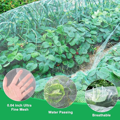 10 X 33FT Garden Mesh Insect Netting Pest Barrier, Garden Bug Netting Plant Mesh for Raised Beds Blueberry Bushes, Figs, Plants, Vegetables Protection