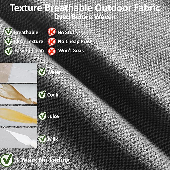 MEETHASUNY Outdoor Patio Furniture Replacement Cushions,25X25X5 Deep Seat Chair Seat Back Cushion Set,All Weather Breathable Sectional Cushions for Patio Furniture Couch Loveseat,Charcoal Gray