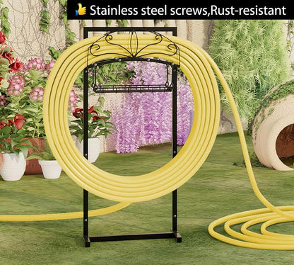 Fire Beauty Garden Hose Holder,Detachable Water Hose Reel Stand,In ground Hose Rack Organizer for Outdoor,Hose Hanger for Lawn Yard