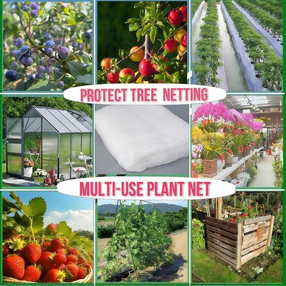 Fruit Tree Netting (6 Pack 2.6x3.3 FT)- Easy Install Plant Protection Cover, Reusable Garden Mesh Bag for Blueberry Bushes/Tomato - Block Birds/Insect/Squirrels