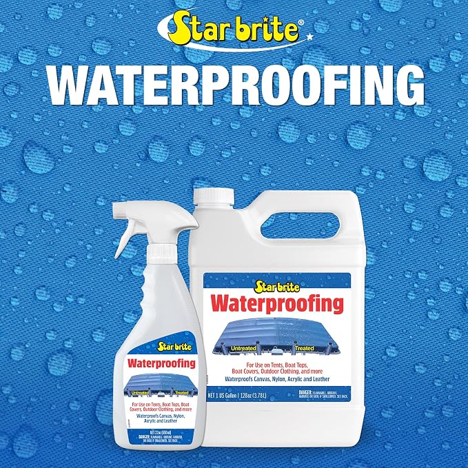 STAR BRITE Waterproofing Spray, Waterproofer + Stain Repellent + UV Protection for Boat Covers, Car Covers, Bimini Tops, Tents, Jackets, Backpacks, Boots, Awnings, Patio Covers & More