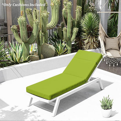 Chaise Lounge Cushion for Outdoor Furniture, Waterproof Fade and Tear Resistant Lounge Deck Chair Cushions for Patio Lawn Pool Resort Hotel