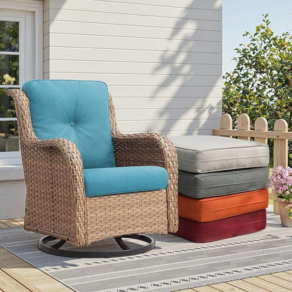 Patio Cushions for Outdoor Furniture - 22" x 25" x 4" UV Resistant Thick Foam Cushions Water Resistant Replacement Cushion for Outdoor Patio Furniture Chair/Sofa/Couch | Light Blue | 5-Pack |