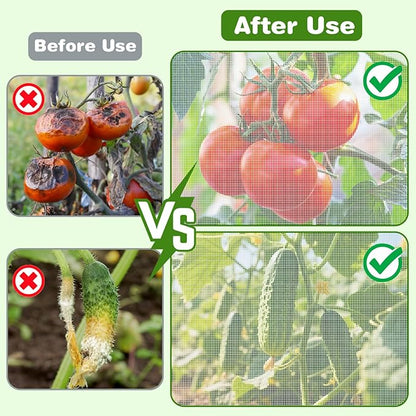 3 Pack Garden Bird Netting Plant Cover for Square Tomato Cages Protection, 59"x18" Insect Bird Barrier Garden Plant Netting Tomato Trellis Protective Cover with Zipper & Drawstring