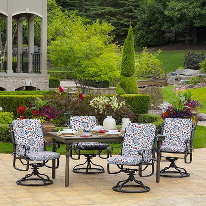 Arden 2-Pack Outdoor Patio Dining Chair Cushion, 20x44, Rain-Proof Seat Pad, Fade-Resistant Outdoor Cushion Clark Blue