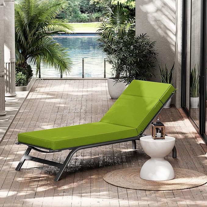 Chaise Lounge Cushions Outdoor, 80" L X 26" W X 4" D Lounge Chair Cushions for Outdoor Furniture, High-Density Foam Outdoor Chaise Cushion-Waterproof Fade-Resistant ThickPatio lounge chair cushion