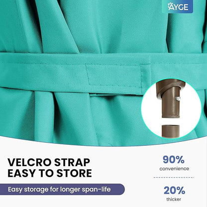 Ayge 8x10FT Large Rectangular Patio Umbrella Outdoor Table Umbrella w/Crank Rectangle Market Umbrella UV Protection for Garden, Deck,Lawn,Yard & Pool,Turquoise