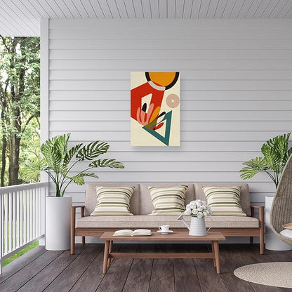 Trademark Fine Art Outdoor Canvas Art - Ana Rut Bre 'Mid Century Cirque 2' Wall Art for Outdoor Spaces, Patios, or Gardens