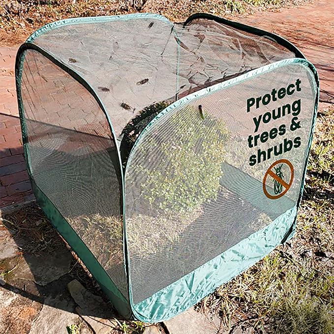 Gardeneer by Dalen Pop-Net Portable Protective Enclosure – Lightweight and Weatherproof – Easy DIY Installation – Safeguard Your Plants Against Garden Pests - 40" x 40" x 39"