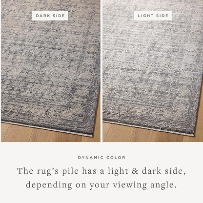 Loloi Amber Lewis Alie Collection ALE-03 Charcoal/Dove 2'-7'' x 12'-0'', .13'' Pile Height, Runner Rug