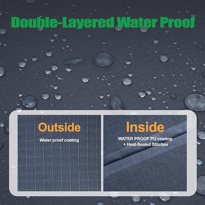 F&J Outdoors Patio Chair Cover - Heavy Duty Waterproof UV Resistant, Grey, 2Pack, 35" W x 39" D x 36" H