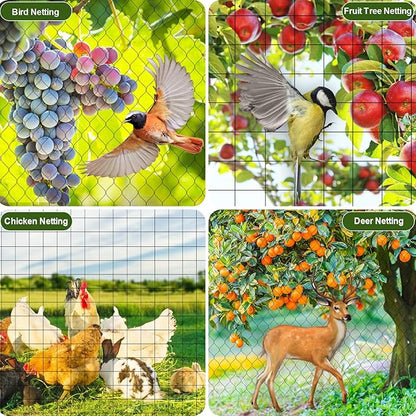 FEED GARDEN Deer Netting Deer Fence Netting, 7 x 200 Feet for Garden Protection Reusable Protective for Plants Fruit Trees Vegetables Against Birds and Other Animal