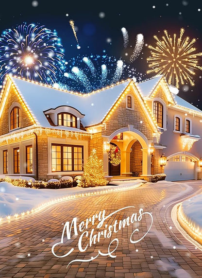 Solar Christmas Lights Outdoor, 2 Pack 50 LED C9 Strawberry String Light with Timer & 8 Light Mode, Waterproof Solar Christmas Tree Lights for Outside Garden Patio Party Christmas Decor, Warm White