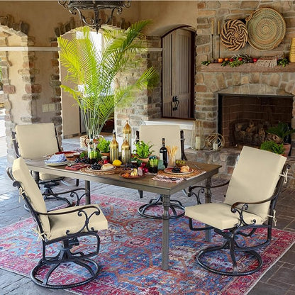 Arden 2-Pack Outdoor Patio Dining Chair Cushion, 20x44, Rain-Proof Seat Pad, Fade-Resistant Outdoor Cushion Tan Leala