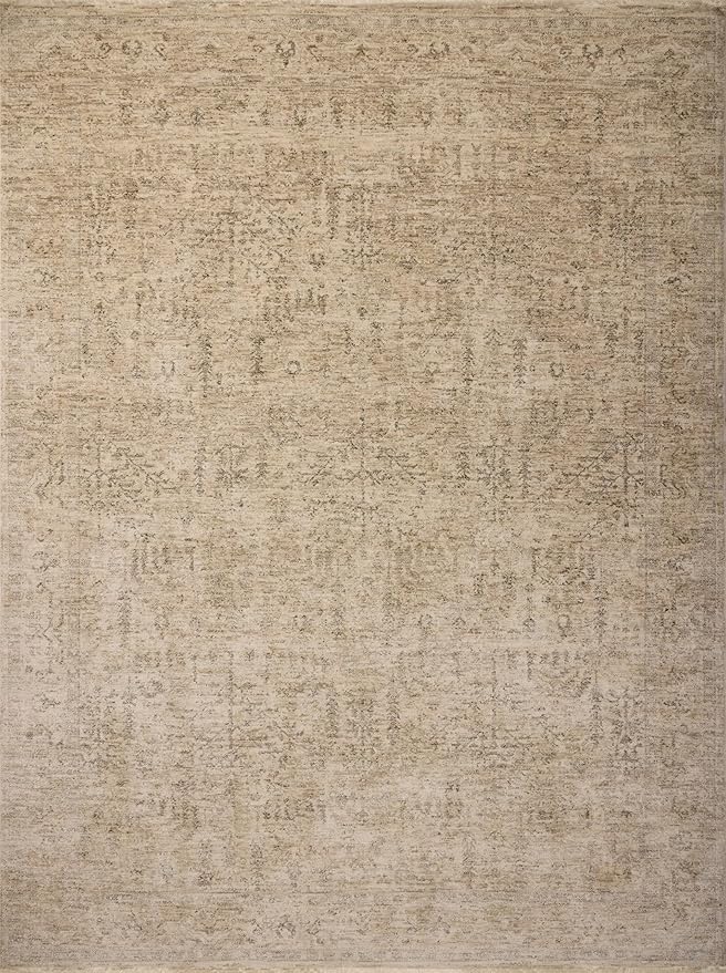 Loloi Magnolia Home by Joanna Gaines Junie Collection JUE-02 Oatmeal/Smoke 9'-6" x 9'-6", .38" Pile Height, Round Area Rug