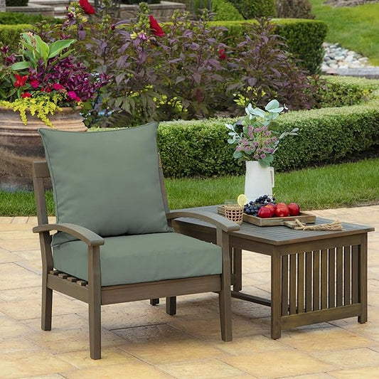 Arden earthFiber Outdoor Deep Seat Cushion Set (2-Pack), 22 in x 24 in, Weather-Proof, Rain-Proof, Fade Resistant Patio Cushion for Chair, Sofa, and Couch Sage Green Texture