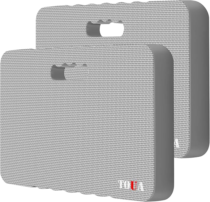 TOUA Kneeling Pad Thick Extra Large High Density Foam Comfort Kneeling Pad for Work Gardening Yoga Exercise Garden Knee Pad, Gray 2 Pack