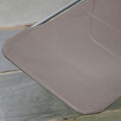 Outsunny Folding Chaise Lounge Chair, Pool Sun Tanning Chair, Outdoor Lounge Chair with Reclining Back, Breathable Mesh Seat, Headrest for Beach, Yard, Patio, Brown