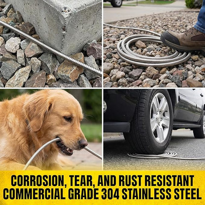 Bionic Steel 25 Ft Metal Garden Hose with Nozzle, 25Ft x 5/8 In. Premium 304 Stainless Steel Metal Water Hose, Flexible Non Kinking, Lightweight, Heavy Duty, for Yard, Outdoor