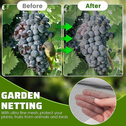 Stronger Garden Mesh Netting,10 x 6.5 FT Ultra Fine Nano PP Plant Covers, Small Animals Bird Net Barrier Screen for Vegetables Plants Fruits Flowers Protection, Shading Rate 33%