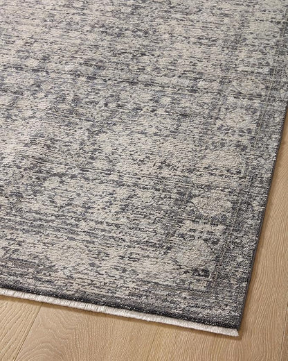 Loloi Amber Lewis Alie Collection ALE-03 Charcoal/Dove 2'-7'' x 12'-0'', .13'' Pile Height, Runner Rug