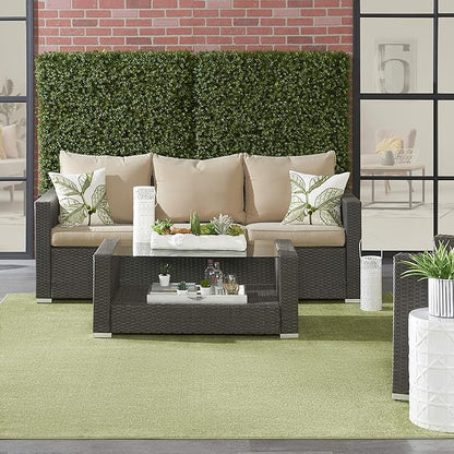 Nourison Home Essentials Solid Contemporary Green 7' X 10' Area Rug , 7' X 10'