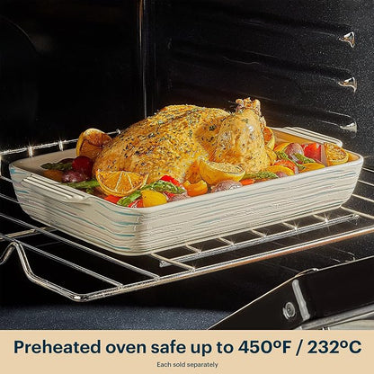 Pyrex 3-Piece Round Ceramic Bakeware Set, Nonstick, Pie, Cake, Lasagna Oven Pans, Bakers, For Baking, Roasting, Steaming