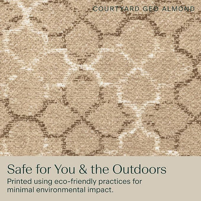 Honeycomb Outdoor Deep Seat, 24 x 23, Courtyard Geo Almond Chair Cushion for Patio Furniture