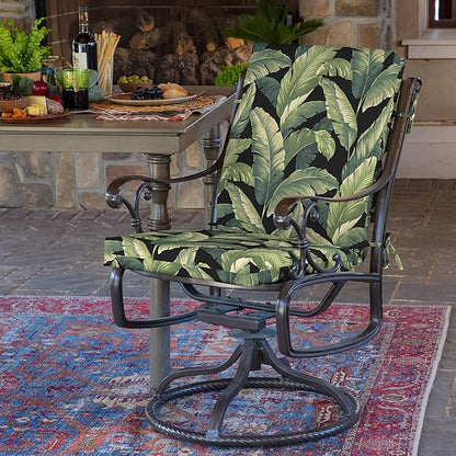 Arden Outdoor Patio Dining Chair Cushion, 20x44, Rain-Proof Seat Pad, Fade-Resistant Outdoor Cushion Onyx Cebu