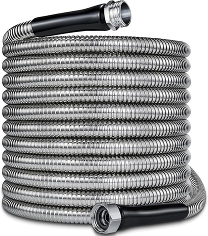 75ft Garden Hsoe - 2026 New 304 Stainless Steel Garden Hose with 3/4'' Fittings – Lightweight, Durable, and Kink-Free, Metal Water Hoses for Gardening