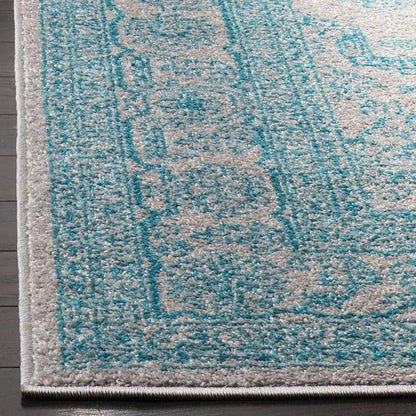 SAFAVIEH Adirondack Collection Accent Rug - 3' x 5', Light Grey & Teal, Oriental Medallion Design, Non-Shedding & Easy Care, Ideal for High Traffic Areas in Entryway, Living Room, Bedroom (ADR108L)