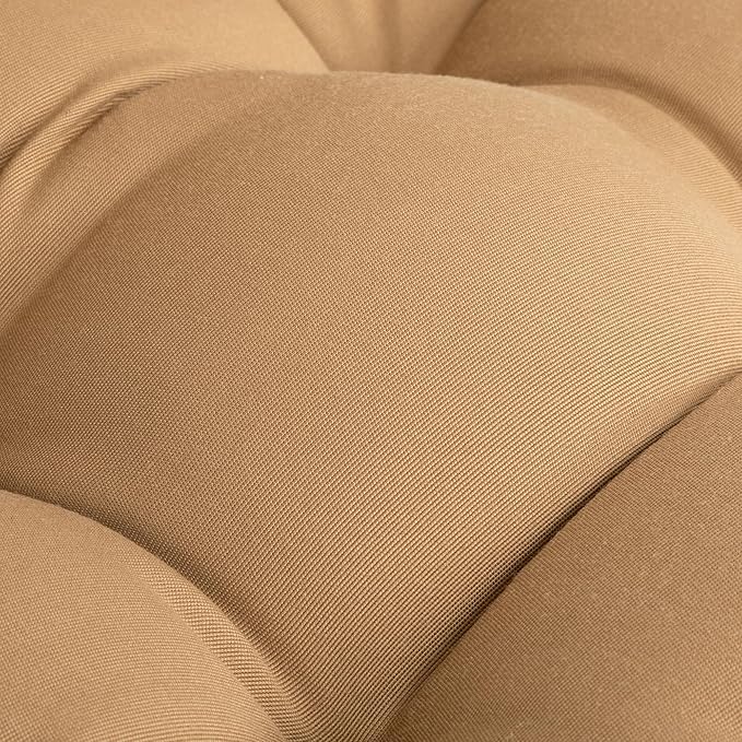 ARTPLAN Outdoor Chair Cushions,Set of 4,19"x19"x4" Patio Seat Pad Cushions with Ties,Wicker Tufed Outdoor Cushions for Patio Furniture,Light Brown