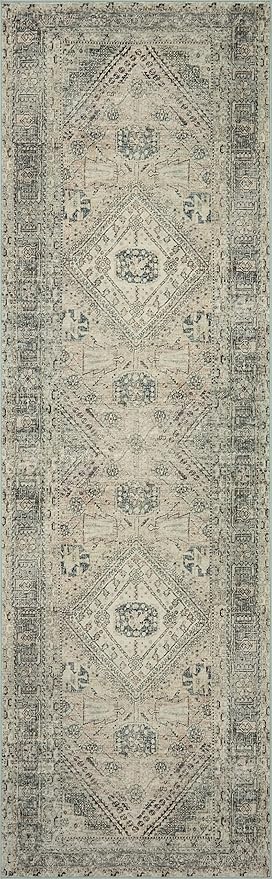 Loloi Magnolia Home by Joanna Gaines Sinclair Collection SIN-04 Natural/Sage 2'-3" x 11'-6", .25" Pile Height, Machine Washable, Runner Rug