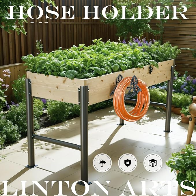 Garden Hose Holder Wall Mount – Heavy Duty Cast Iron Hose Hanger, Hose Holders For Outside Wall Mount, Patio, Yard, or Villa （decorative hose holder）