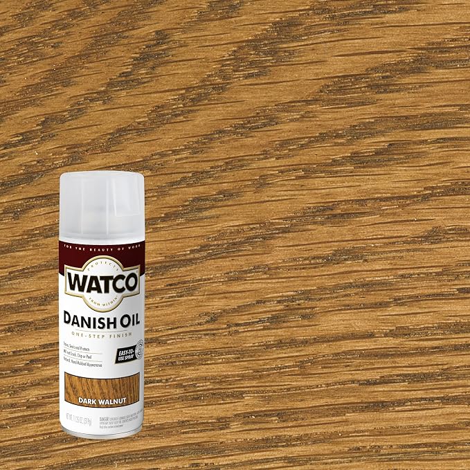 Watco Danish Oil Wood Finish Spray, 11.25 oz, Dark Walnut
