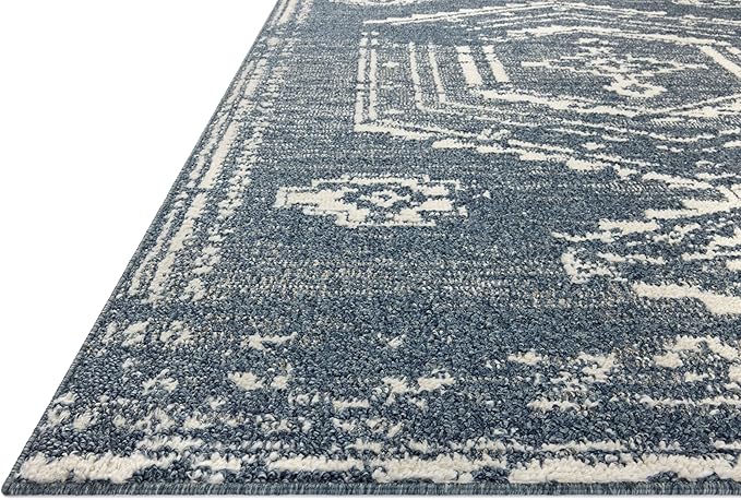 Loloi Magnolia Home by Joanna Gaines Gigi Collection GIG-03 Denim/Ivory 7'-10" x 10' Area Rug