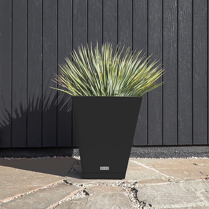 Veradek Pure Series Nobleton Plastic Planter - Large Pots for Indoor or Outdoor Porch/Patio | Durable All-Weather Use with Drainage Holes | Modern Planter Décor for Flowers, Shrubs, Trees